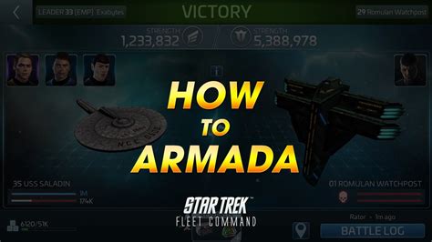 You can earn your first Fleet Commander, either Kirk or Spock, by completing the mission Legends of the Cosmos. . Star trek fleet command solo armada locations